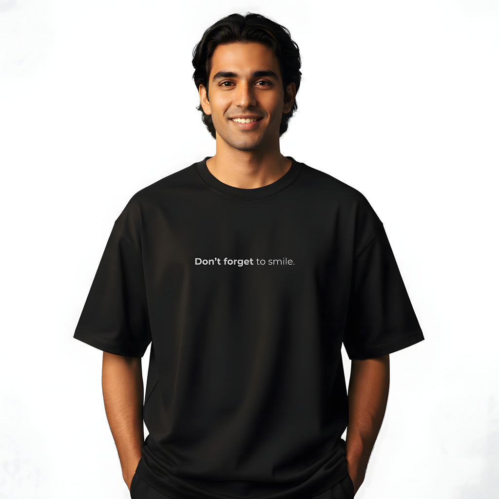 Oversized 'Smile' Streetwear Unisex Tee | Premium Cotton