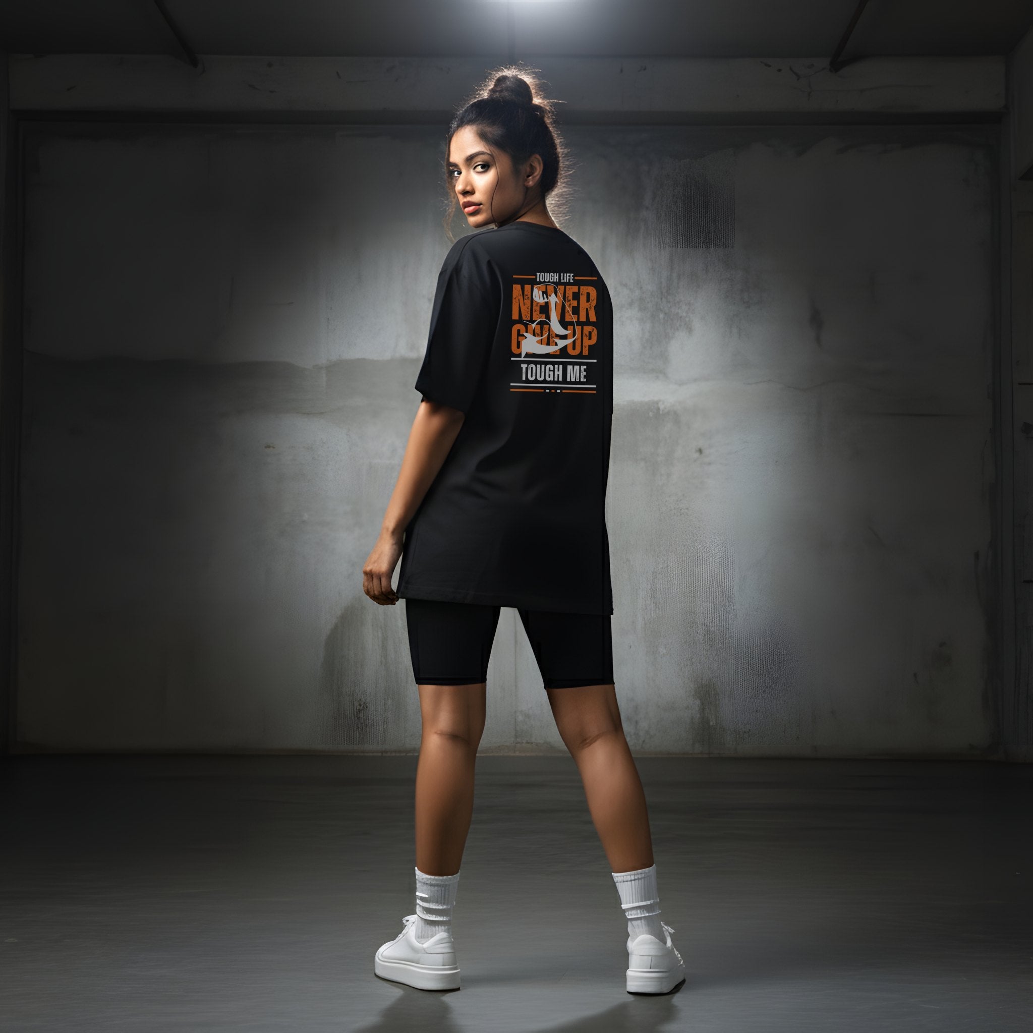 Never Give Up Unisex Oversized Tee | Premium Cotton Streetwear