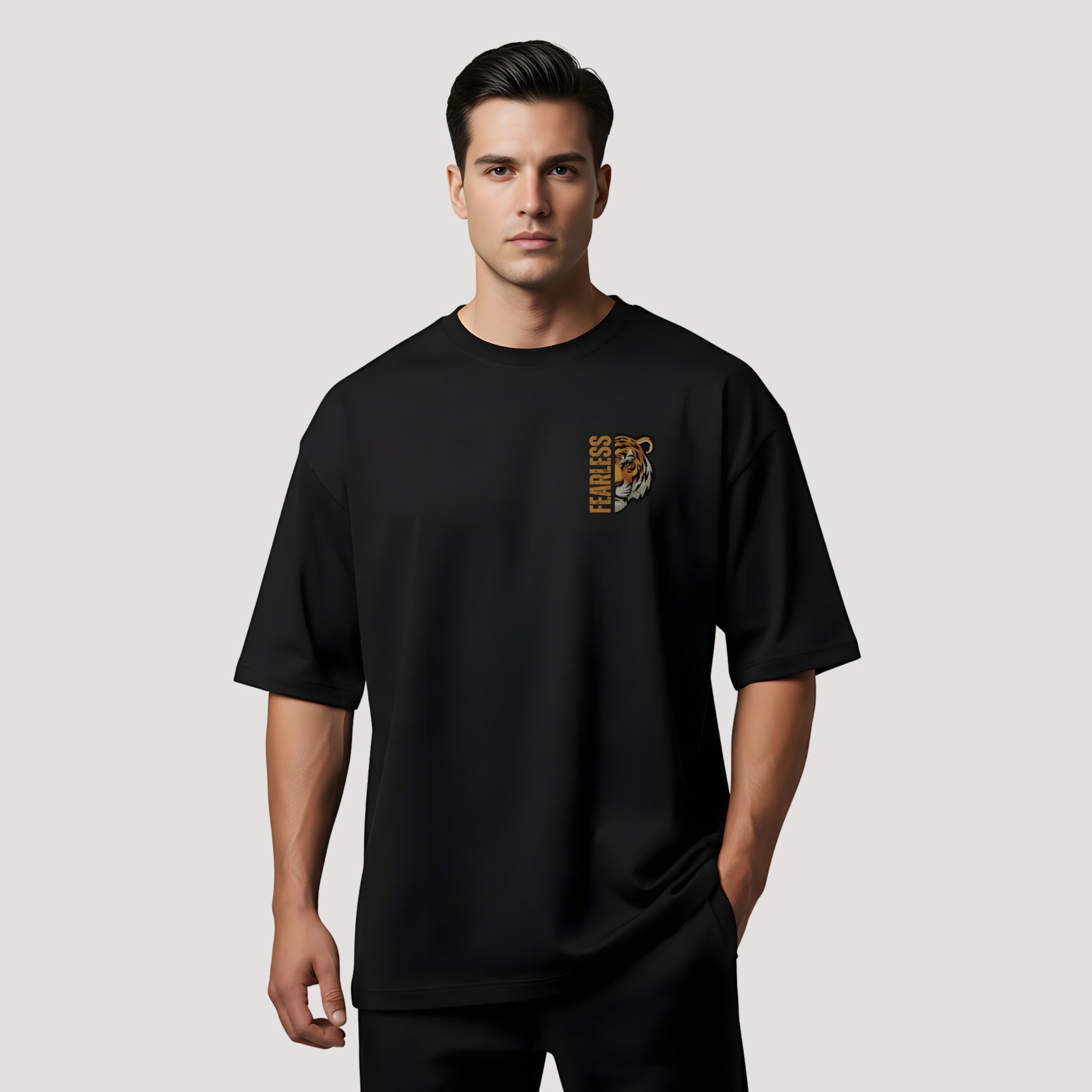 FEARLESS Tiger Unisex Oversized Tee | Premium Cotton