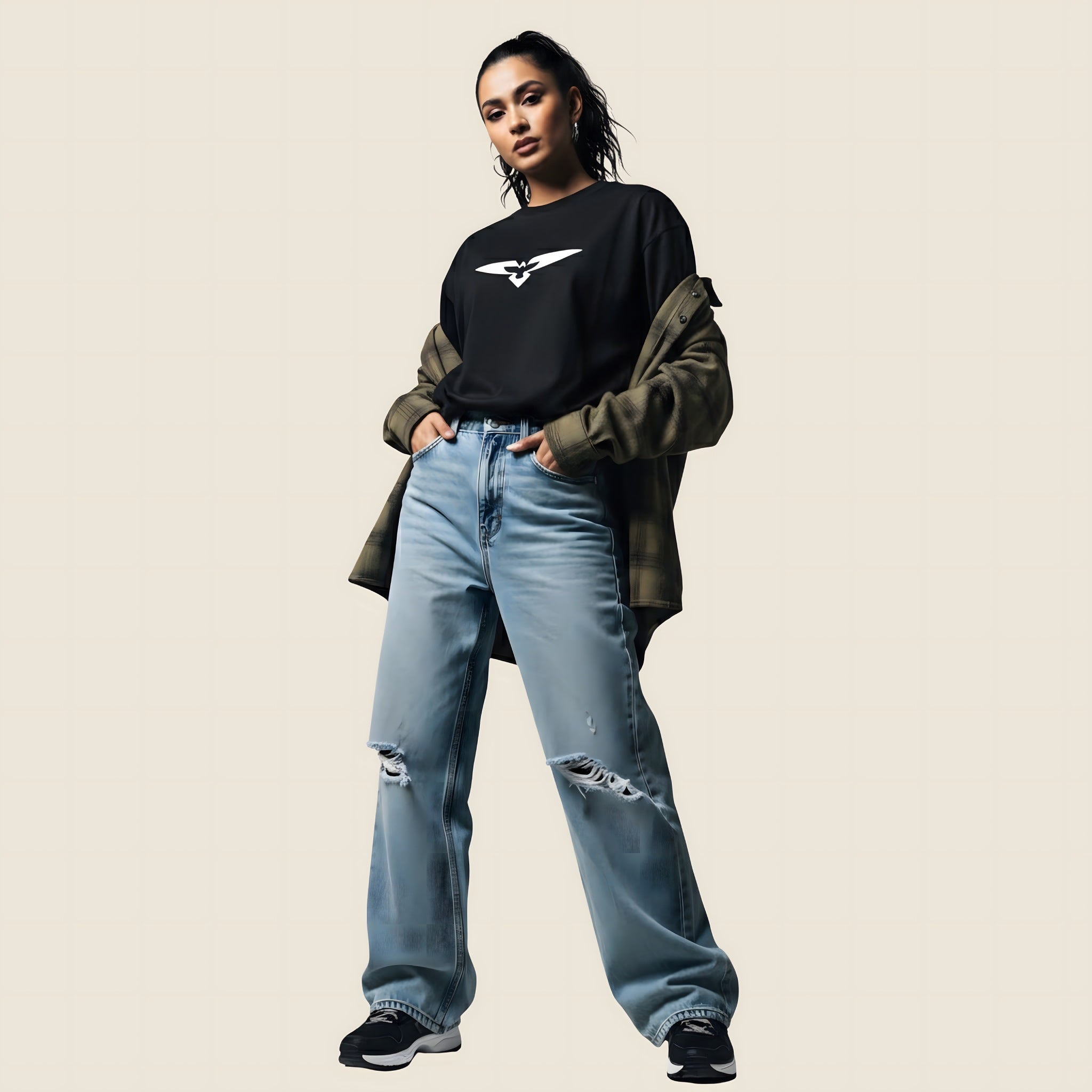 Eagle Icon Unisex Oversized Tee | Premium Cotton