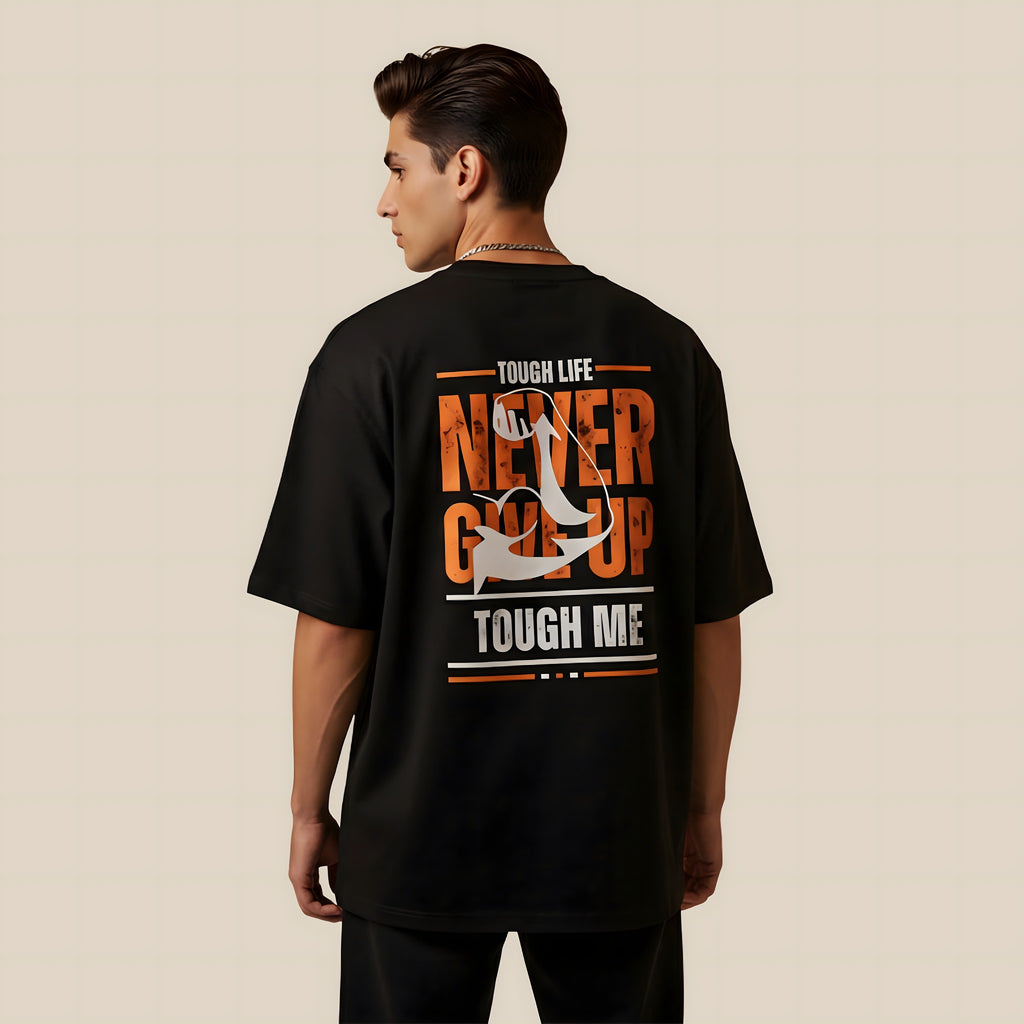 Never Give Up Unisex Oversized Tee | Premium Cotton Streetwear