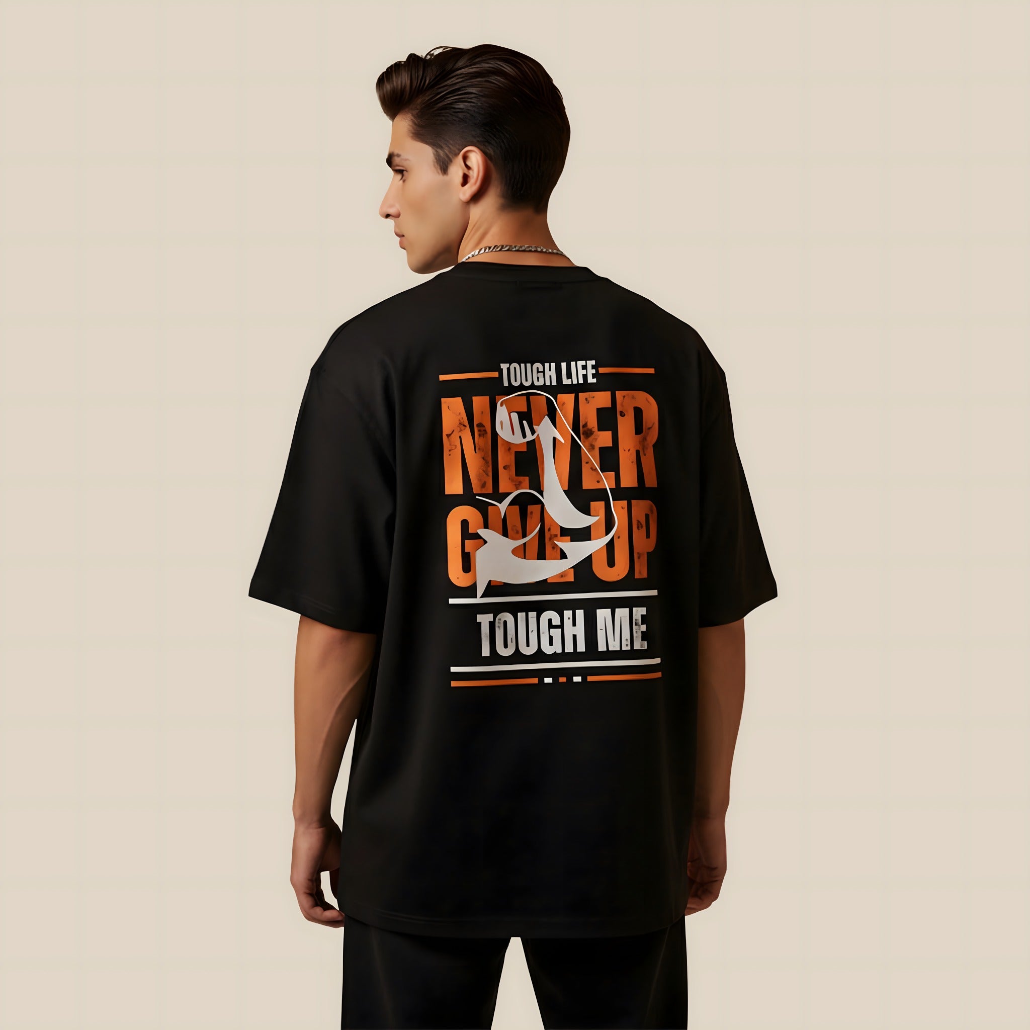 Never Give Up Unisex Oversized Tee | Premium Cotton Streetwear